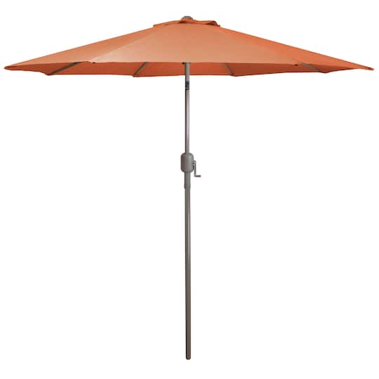 9Ft Outdoor Patio Market Umbrella with Hand Crank & Tilt By Northlight in Orange/Brown | 9ft x 8ft | Michaels®